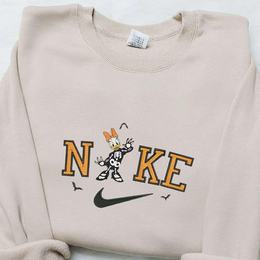 Daisy Duck Skeleton x Nike Embroidered Sweatshirt Walt Disney Characters Embroidered Shirt Best Halloween Gifts Ideas for Family