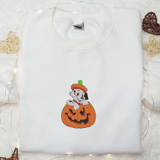 Dalmatian Halloween Pumpkin Embroidered Shirt Cute Halloween Embroidered Shirt Best Halloween Gift Ideas
