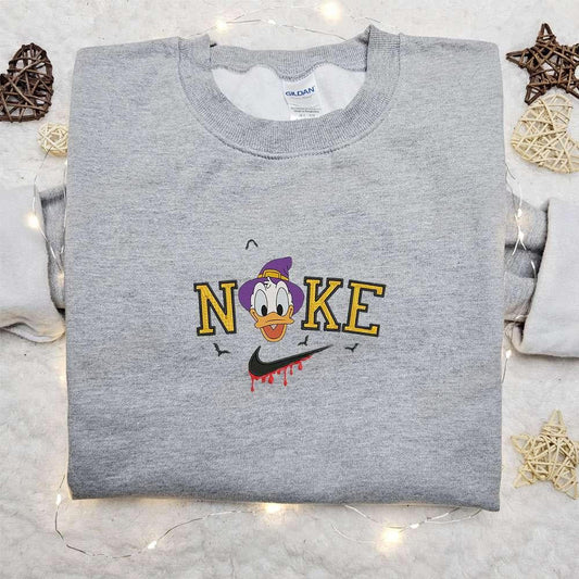 Donald Duck Halloween x Nike Embroidered Sweatshirt Walt Disney Characters Embroidered Shirt Best Halloween Gift Ideas