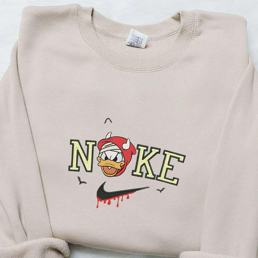 Donald Duck Devil x Nike Embroidered Sweatshirt Walt Disney Characters Embroidered Shirt Best Halloween Gift Ideas