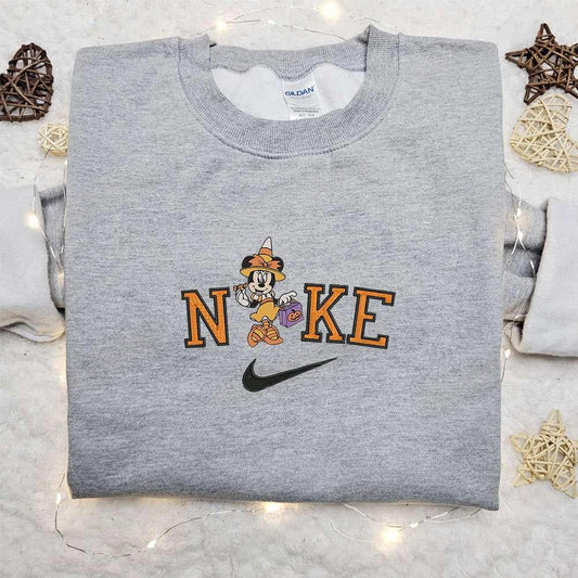 Elegant Minnie Mouse Halloween x Nike Embroidered Sweatshirt Walt Disney Characters Embroidered Shirt Best Halloween Gift