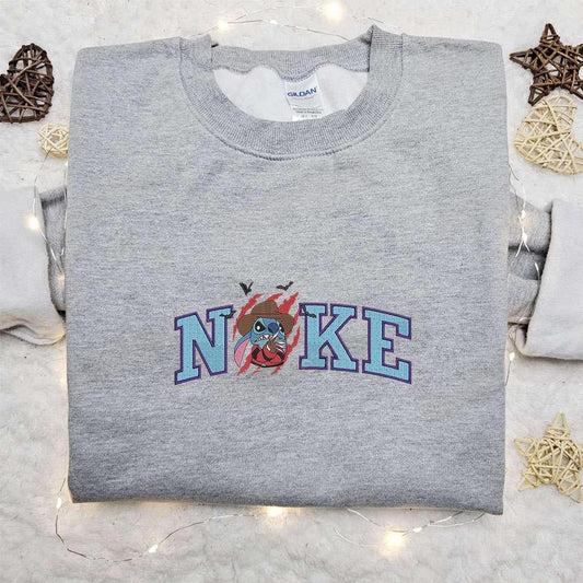 Freddy Krueger Killer Monster Stitch x Nike Embroidered Shirt Disney Halloween Embroidered Shirt Nike Inspired Embroidered Shirt