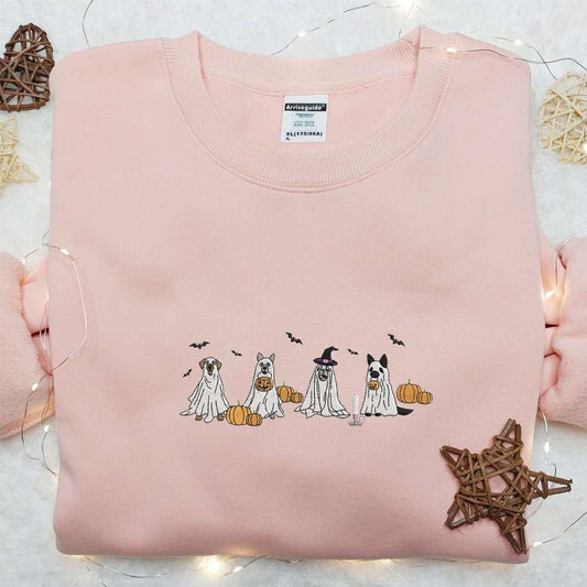 Dogs Boo Ghost Pumpkins Halloween Embroidered Shirt Best Halloween Gifts Ideas