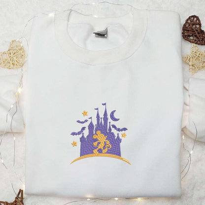 Disney Castle Mickey Halloween Embroidered Shirt Adorable Halloween Embroidered Shirt Disney Halloween Embroidered Shirt