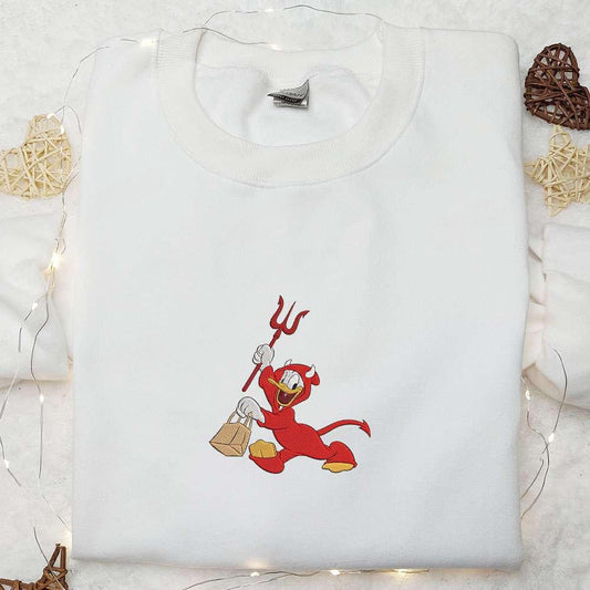 Donald Devil Embroidered Shirt Disney Halloween Embroidered Hoodie Best Gifts for Family