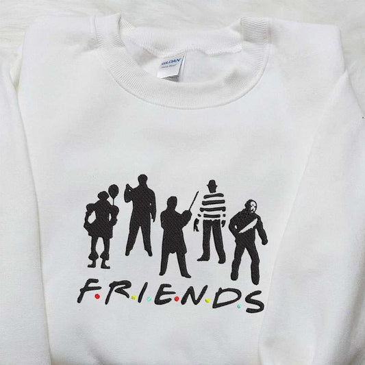 Friends Horror Gang Embroidered Sweatshirt Horror Movie Embroidered Shirt Best Halloween Gift Ideas