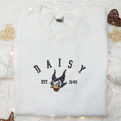 Daisy Duck Maleficent Evil Est 90 Embroidered Sweatshirt Halloween Embroidered Sweatshirt Disney Embroidered Hoodie