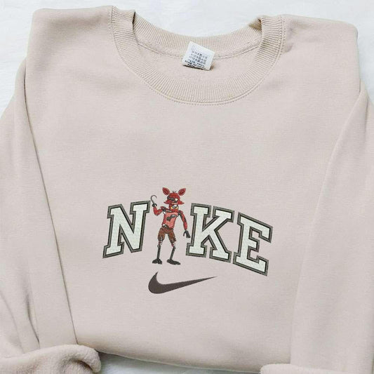 Foxy Five Nights At Freddys x Nike Embroidered Shirt Video Game Characters Embroidered Hoodie Nike Inspired Embroidered Sweatshirt