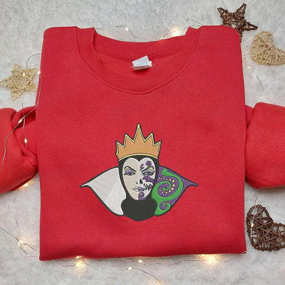 Evil Queen Dia De Los Muertos Embroidered Sweatshirt Disney Characters Embroidered Hoodie Best Halloween Gift Ideas