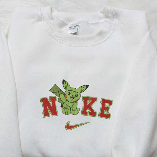 Frankenstein Pikachu x Nike Embroidered Sweatshirt Pokemon Embroidered Shirt Funny Cute Embroidered Hoodie