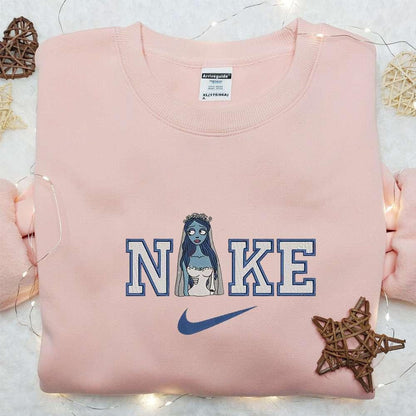 Emily Corpse Bride x Nike Embroidered Sweatshirt Halloween Embroidered Hoodie Nike Inspired Embroidered Shirt