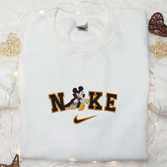 Vampire Costume Halloween Masquerade Mickey Mouse x Nike Embroidered Shirt Trick or Treat Embroidered Sweatshirt Cute Halloween Embroidered Hoodie