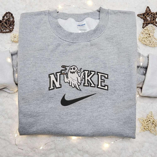 Weed Ghost x Nike Embroidered Sweatshirt Halloween Embroidered Shirt Best Halloween Gift Ideas for Family