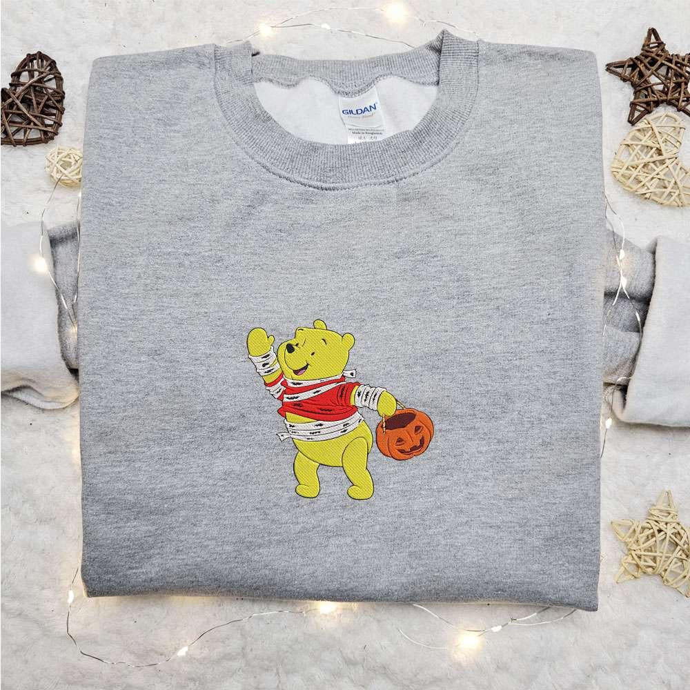 Winnie The Pooh Mummy Embroidered T shirt Disney Halloween Embroidered T shirt Best Halloween Gift Ideas