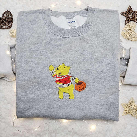 Winnie The Pooh Mummy Embroidered T shirt Disney Halloween Embroidered T shirt Best Halloween Gift Ideas