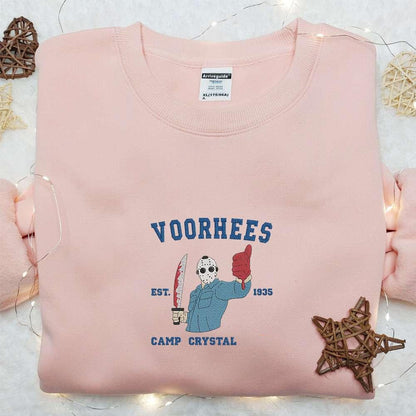 Voorhees Camp Crystal Lake Embroidered Sweatshirt Friday The th Movie Embroidered Shirt Best Gift Ideas