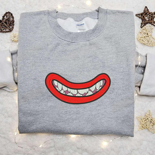 Zombie Mouth Embroidered Sweatshirt Halloween Embroidered Hoodie Best Halloween Gift Ideas