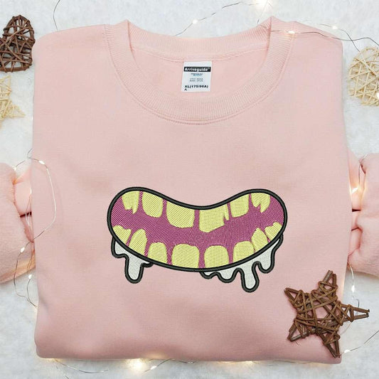 Zombie Mouth Embroidered Sweatshirt Halloween Embroidered Hoodie Best Halloween Gift Ideas