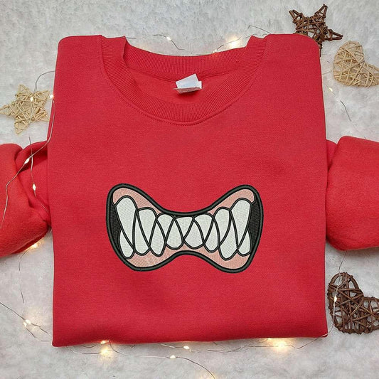 Zombie Mouth Embroidered Sweatshirt Halloween Embroidered Hoodie Best Halloween Gift Ideas