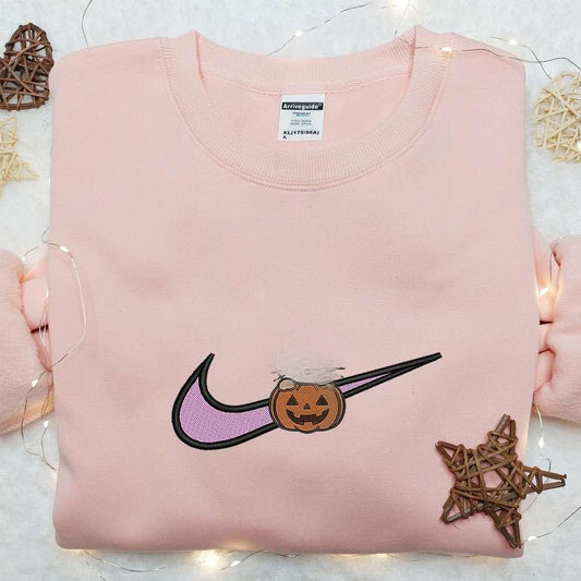 Swoosh x Hello Kitty Halloween Pumpkin Embroidered Sweatshirt Nike Anime Embroidered Hoodie Best Gifts for Daughter