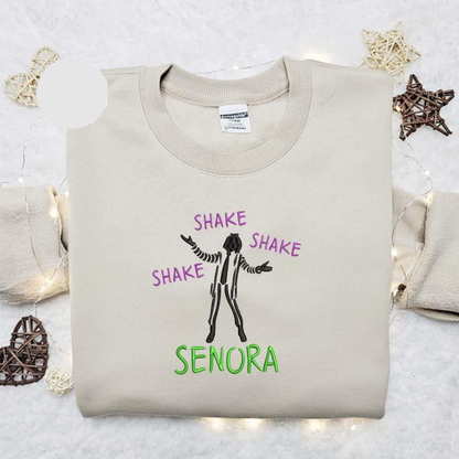 Beetlejuice Shake Shake Shake Senora Halloween Embroidered Shirt