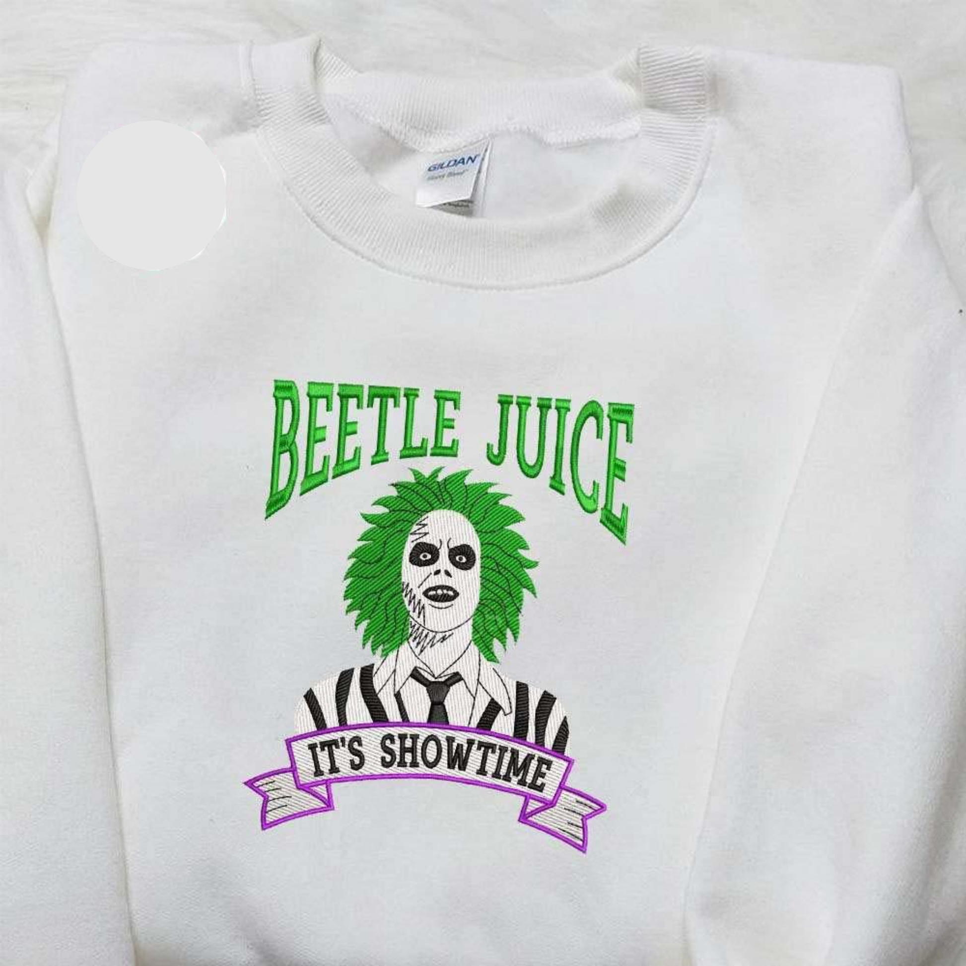 Beetlejuice Its Showtime Halloween Embroidered Shirt