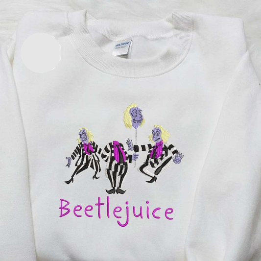 Beetlejuice Balloon Head Halloween Embroidered Shirt