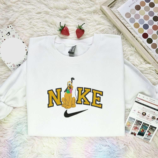 Pluto Embroidered Shirt Disney Characters Embroidered Hoodie