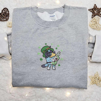 Bluey Play Music Embroidered Shirt Saint Patricks Day Embroidered Hoodie Best Holiday Gift Ideas