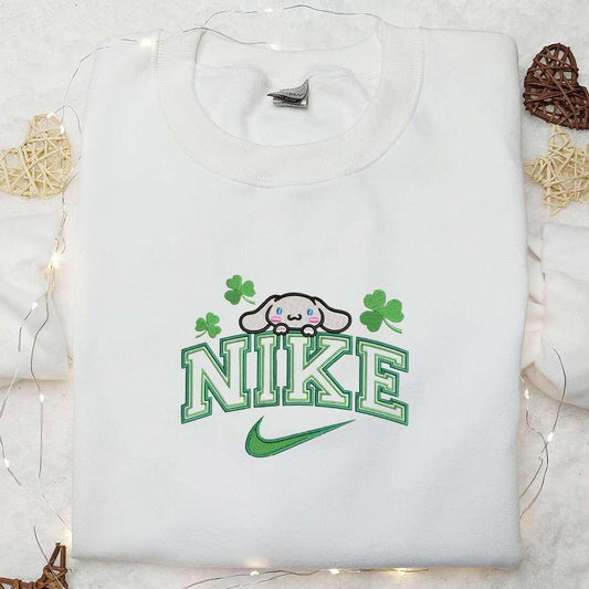 Cinnamoroll Shamrocks x Nike Embroidered Shirt Anime Embroidered Hoodie Best Saint Patricks Day Gift Idea