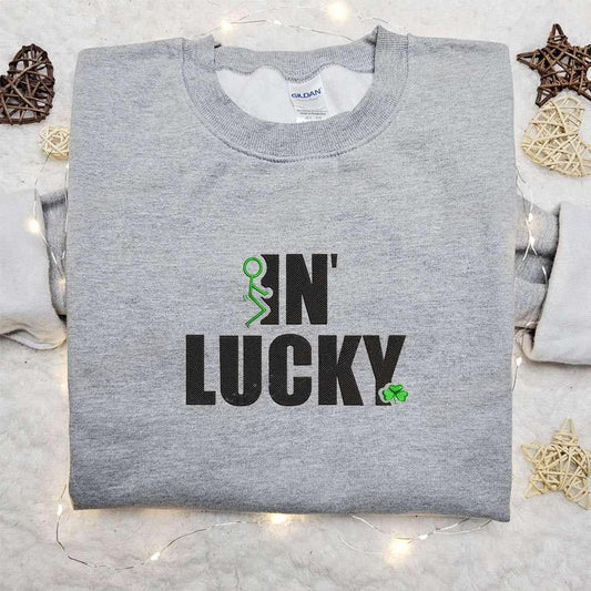 In Lucky Shamrock Embroidered Shirt Saint Patricks Day Embroidered Hoodie Best Holiday Gift Ideas