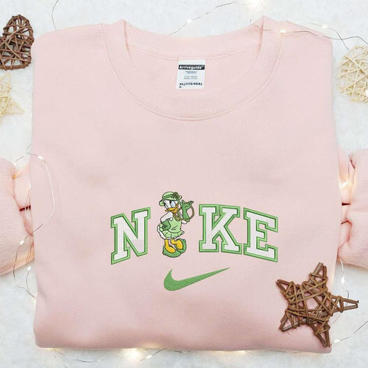 Daisy Duck Shamrock Hat x Nike Embroidered Shirt Disney Characters Embroidered Shirt Saint Patricks Day Embroidered Hoodie
