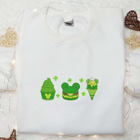 Disney Saint Patricks Day Snacks Embroidered Shirt Disney Characters Embroidered Hoodie Saint Patricks Day Gift Ideas