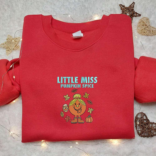Little Miss Pumpkin Spice Embroidered Sweatshirt Thanksgiving Embroidered Sweatshirt Best Thanksgiving Gift Ideas