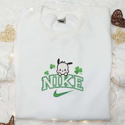 Pochacco Shamrock x Nike Embroidered Shirt Anime Embroidered Hoodie Saint Patricks Day Gift Idea