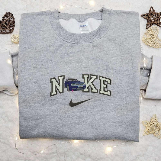 Car x Nike Embroidered Shirt Transportation Embroidered Hoodie Nike Inspired Embroidered Sweatshirt