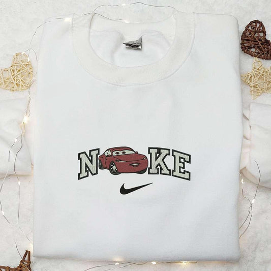 Nike x Natalie Certain Pixar Cars Embroidered Sweatshirt Disney Pixar Cars Embroidered Hoodie Custom Nike Embroidered T shirt