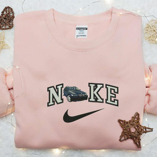 Car Turn x Nike Embroidered Shirt Transportation Embroidered Hoodie Nike Inspired Embroidered Sweatshirt