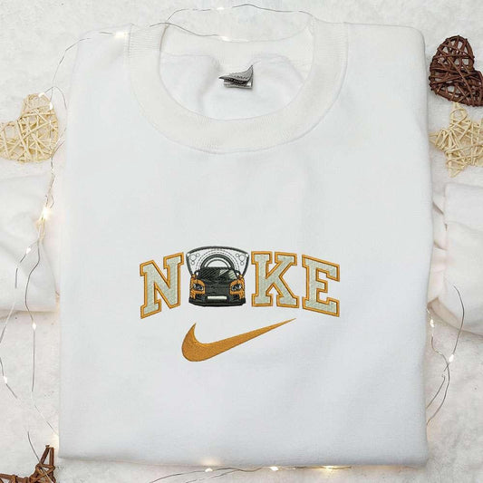 Nike x Orange Car Embroidered T shirt Transportation Embroidered T shirt Custom Nike Embroidered T shirt