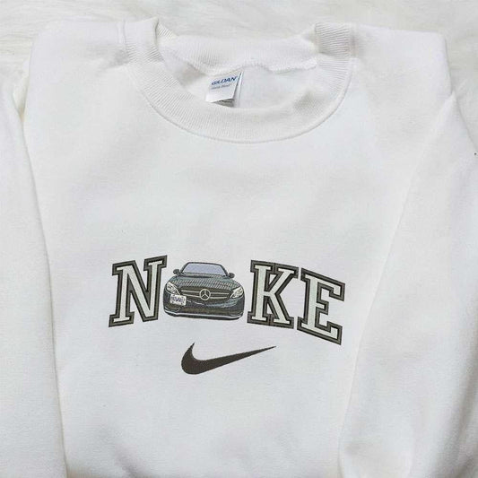 Mercedez x Nike Embroidered Hoodie Transportation Embroidered Shirt Nike Inspired Embroidered Shirt