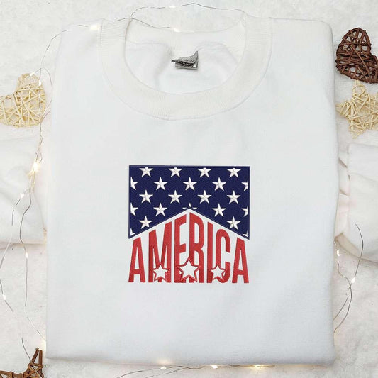 America The 4th Of July Embroidered Shirt National Day Gifts
