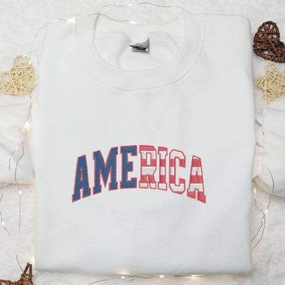 America Embroidered Shirt National Day Gifts Best Patriotic Shirts 1