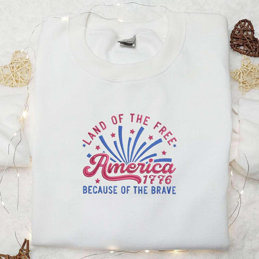 America Land Of The Free Embroidered Shirt National Day Gifts