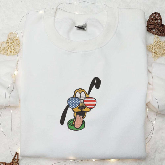 American Pluto Embroidered Shirt Disney Embroidered Shirt National Day Gifts