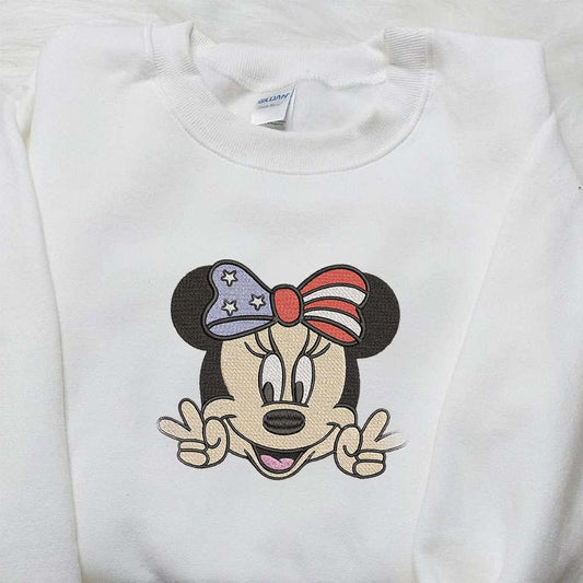 America Minnie Mouse Embroidered Shirt Disney Embroidered Shirt Best Patriotic Shirts 1