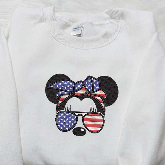 America Minnie Mouse Embroidered Shirt Disney Embroidered Shirt Best Patriotic Shirts 1