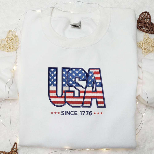 USA Since 1776 Embroidered Shirt National Day Gifts