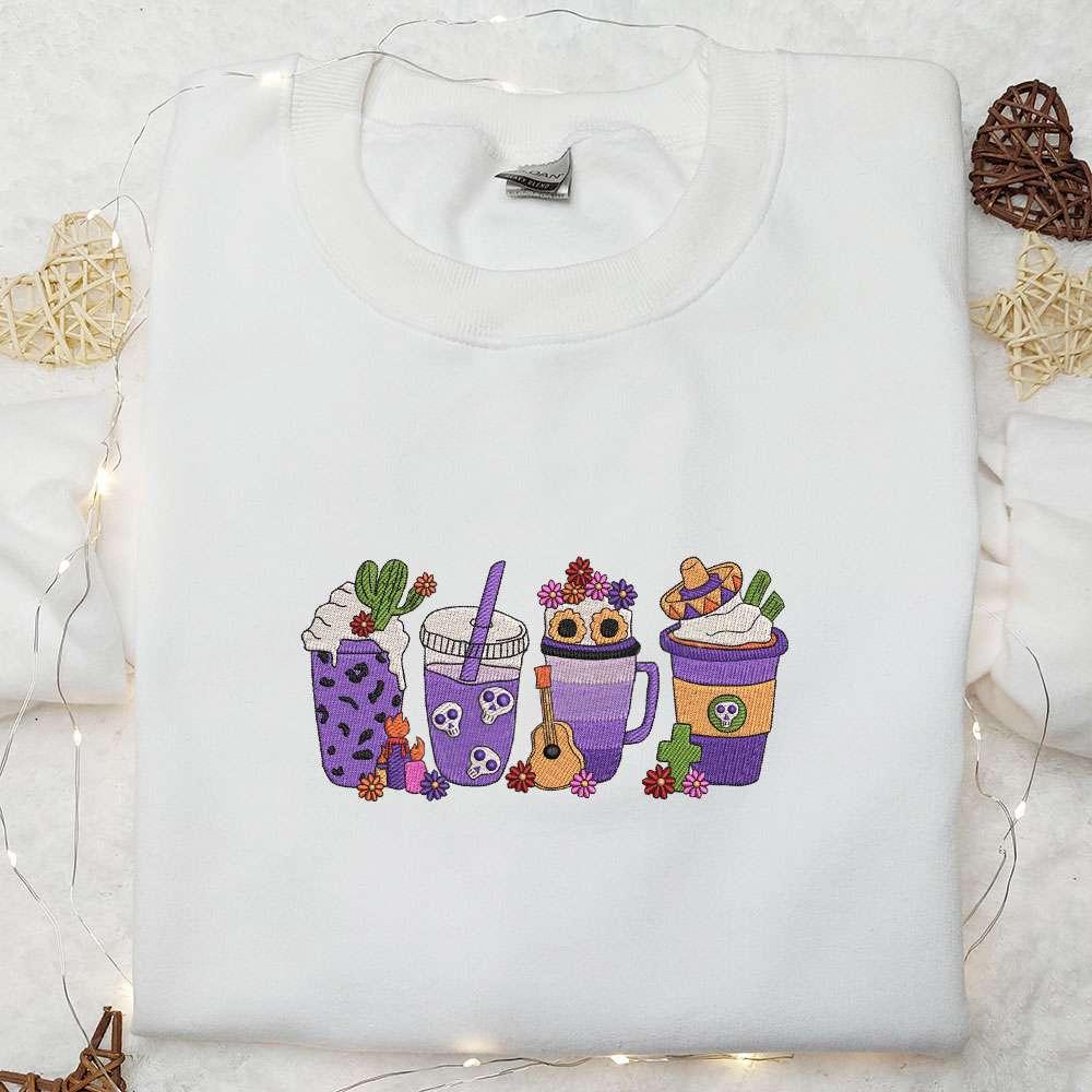 Halloween Coffee Embroidered Sweatshirt Halloween Embroidered Hoodie Best Halloween Gifts for Family