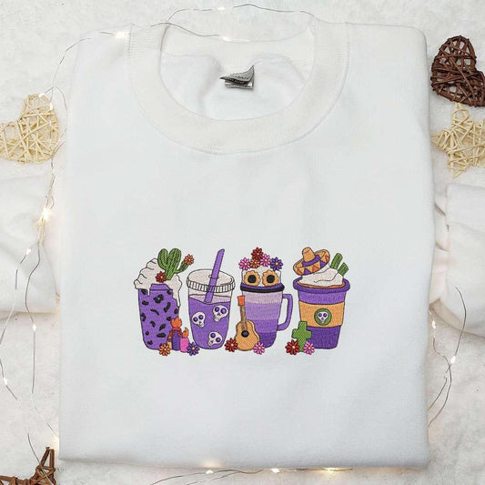 Halloween Coffee Embroidered Sweatshirt Halloween Embroidered Hoodie Best Halloween Gifts for Family