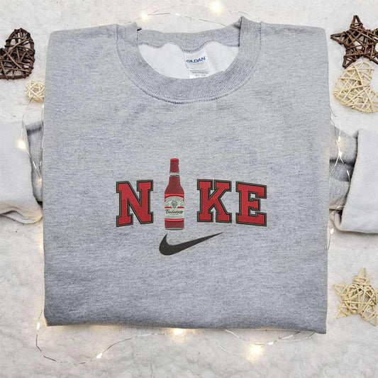 Budweiser x Nike Embroidered Shirt Nike Inspired Embroidered Shirt Best Birthday Gift Ideas